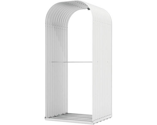 Kovový záhradný domček oblúkový s policou