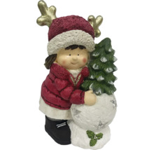 Vianočná dekorácia dievča s vianočným stromčekom a parožím