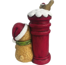 Dekoratívna vianočná figúrka s medvedíkom a poštovou schránkou