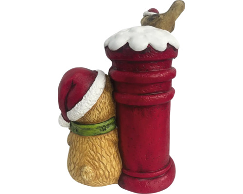 Dekoratívna vianočná figúrka s medvedíkom a poštovou schránkou