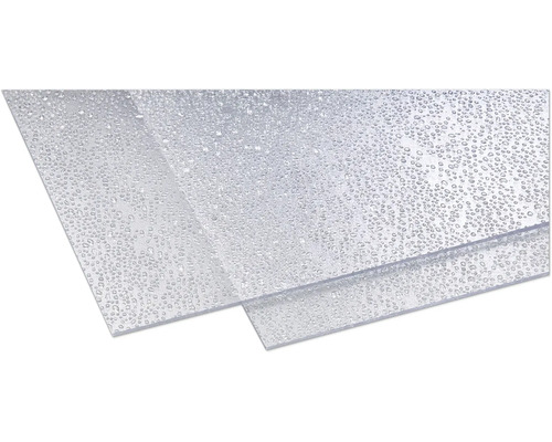 Polystyrénová doska 5x500x1000 mm kvapky číra Priehľadné plastové dosky s kvapkami vody