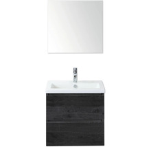 Umývadlo so zrkadlom a spodná skrinka s dvomi zásuvkami