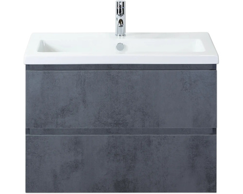 Kúpeľňová zostava Sanox Vogue 80 cm betón antracit Skrinka pod umývadlo s umývadlom a vodovodnou batériou