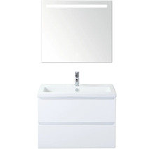 Umývadlo so skrinkou a osvetleným zrkadlom do kúpeľne