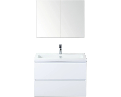 Umývadlová skrinka s umývadlom, batériou a zrkadlovou skrinkou