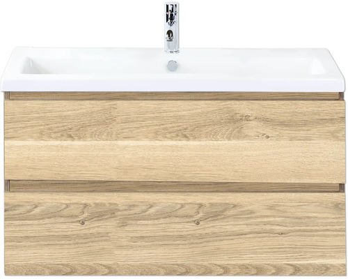 Kúpeľňová zostava Sanox Vogue 100 cm dub sivý Umývadlo so skrinkou a dvoma zásuvkami