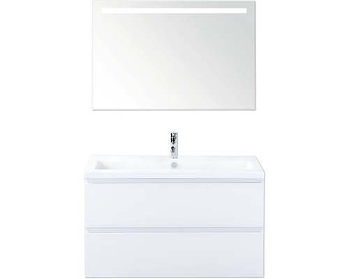 Umývadlová zostava so zrkadlom a dvoma zásuvkami