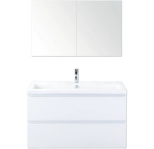 Umývadlová zostava so zrkadlovou skrinkou a dvoma zásuvkami