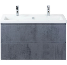 Skrinka pod umývadlo s dvomi zásuvkami, umývadlo a armatúry