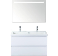 Kúpeľňová skrinka s umývadlom, zrkadlom a dvoma zásuvkami