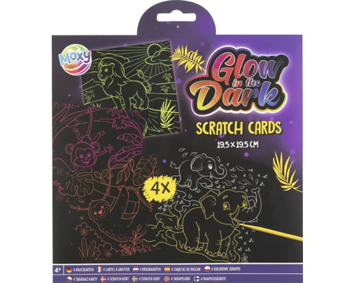 Sada škrabacích kariet Moxy Glow in the Dark, 19,5 x 19,5 cm