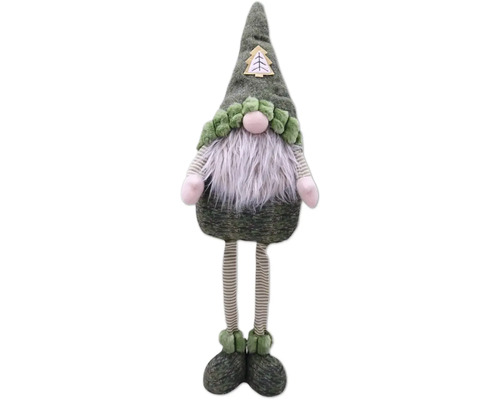 Dekoratívna figúrka škriatka s teleskopickými nohami Lafiora, výška 88 cm Vianočný škriatok s dlhou bradou a pruhovanými nohami