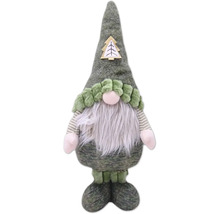 Dekoratívny záhradný trpaslík s bradou a vianočným motívom