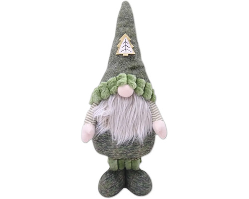 Dekoratívny záhradný trpaslík s bradou a vianočným motívom