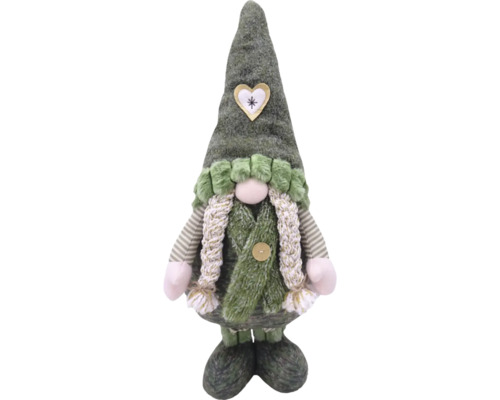 Dekoratívna figúrka vianočný škriatok s aplikáciou srdca na čiapke