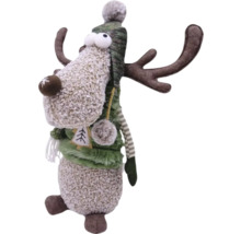 Dekoratívna figúrka losa s čiapkou a parožím