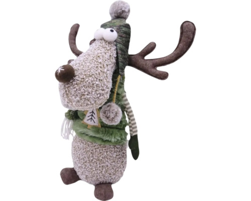 Dekoratívna figúrka losa s čiapkou a parožím