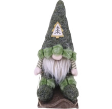 Vianočný škriatok s bradou a aplikáciou vianočného stromčeka na čiapke