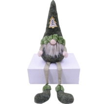 Dekoratívny záhradný trpaslík s pruhovanými ponožkami a aplikáciou stromu na čiapke