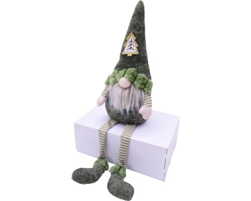 Vianočný škriatok s bradou a čiapkou s aplikáciou stromu