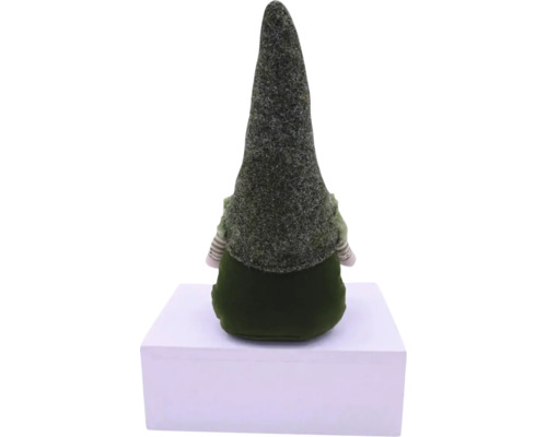 Dekoratívny trpaslík s dlhým klobúkom, pohľad zozadu