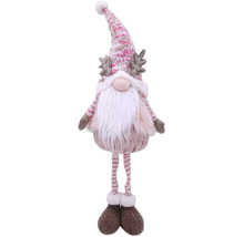 Dekoratívny vianočný škriatok s bradou, čiapkou a parožím