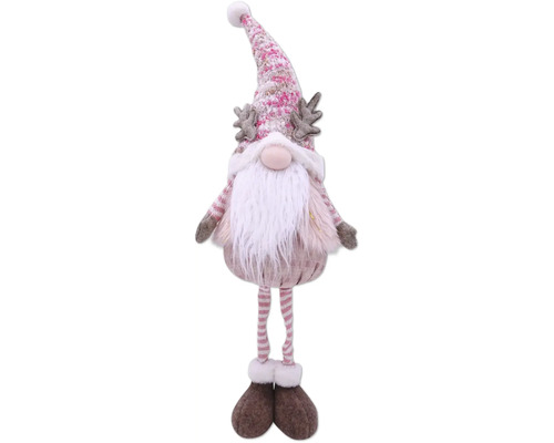 Dekoratívny vianočný škriatok s bradou, čiapkou a parožím