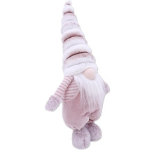 Dekoratívny trpaslík s bradou a pruhovanou čiapkou ako vianočná dekorácia