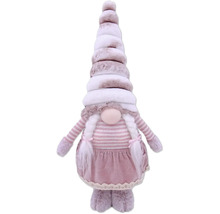 Dekoratívna figúrka trpaslíka s čiapkou, vrkočmi a šatami