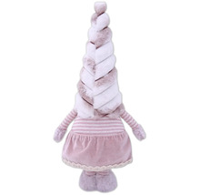 Ozdobná figúrka vianočného stromčeka so šatami a kožušinovou štruktúrou