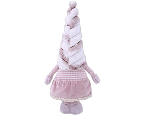 Ozdobná figúrka vianočného stromčeka so šatami a kožušinovou štruktúrou