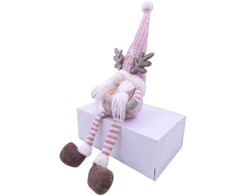 Dekoratívna figúrka trpaslíka s čiapkou, bradou a parožím na balíku