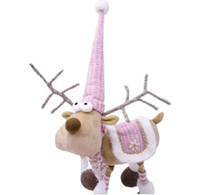 Dekoratívny látkový sob s čiapkou a parožím