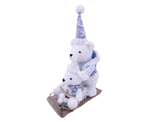 Dekoratívna figúrka s dvoma ľadovými medveďmi na saniach