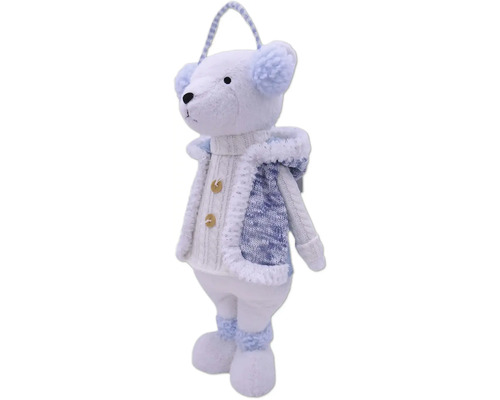 Vianočná dekorácia medveď so svetrom a vešiakom