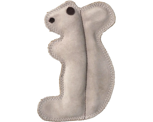 Hračka Dog Fantasy Dura-fused veverička pískacia, koža a juta 20cm Myš ako hračka pre mačky