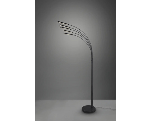 Stojacia lampa s piatimi zakrivenými ramenami lampy