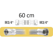 Flexibilná pancierová hadica, dĺžka 60 cm s pripojením M3/4 palca