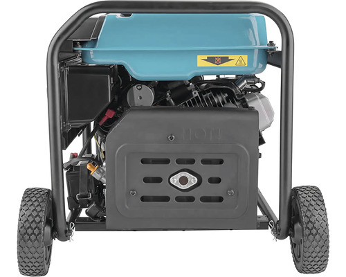 Generátor prúdu s rámom a kolieskami.