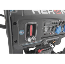 Detail generátora Heron so štartérom a ovládacími prvkami