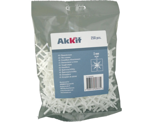 Akkit dištančné krížiky 2mm bal=250ks Balenie dištančných krížikov, 2 milimetre, 250 kusov