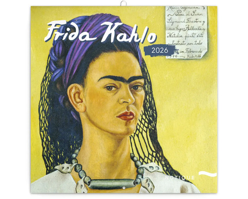 Poznámkový kalendár Frida Kahlo 2026 Kalendár Frida Kahlo pre rok 2026 s autoportrétom