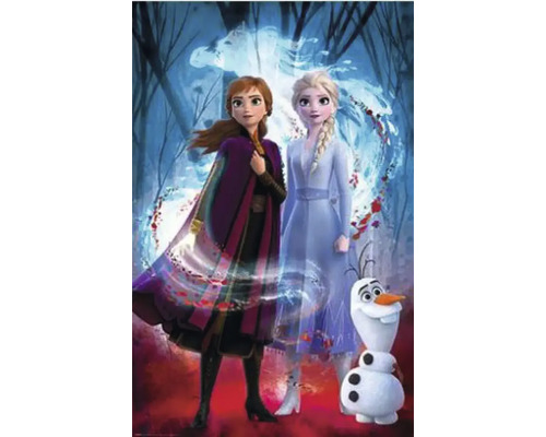 Obraz Decopanel Frozen 90x58cm Scéna s Annou, Elsou a Olafom z filmu Ľadové kráľovstvo
