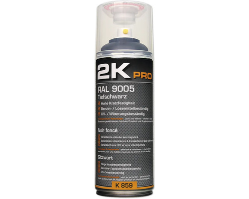 Farba v spreji 2K PRO matná RAL 9005 sýto čierna 400 ml