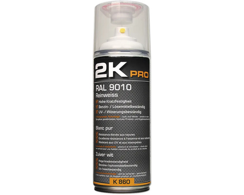 Farba v spreji 2K PRO lesk RAL 9010 čisto biela 400 ml