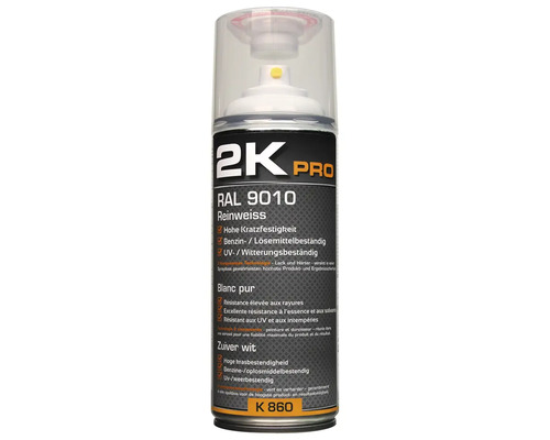 Farba v spreji 2K PRO lesk RAL 9010 čisto biela 400 ml 2K Pro sprej Reinweiss RAL 9010