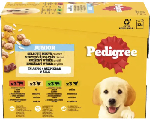 Pedigree Junior krmivo pre psov, zmes s ryžou