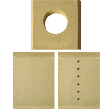 Šamotová tehla s vŕtaním a otvormi na obloženie krbu