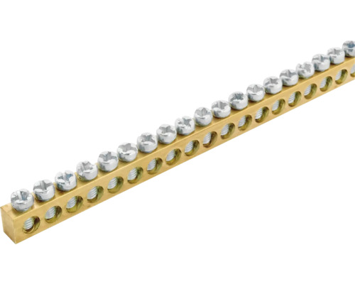 Uzemňovacia lišta z mosadze so skrutkami