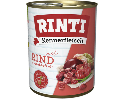 Konzerva pre psov Rinti s hovädzím mäsom, bez obilnín